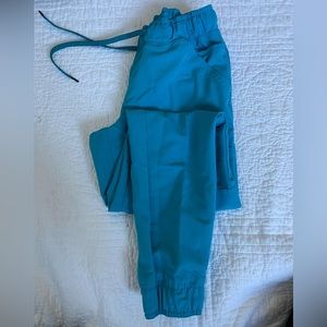 Jaanuu teal scrub joggers